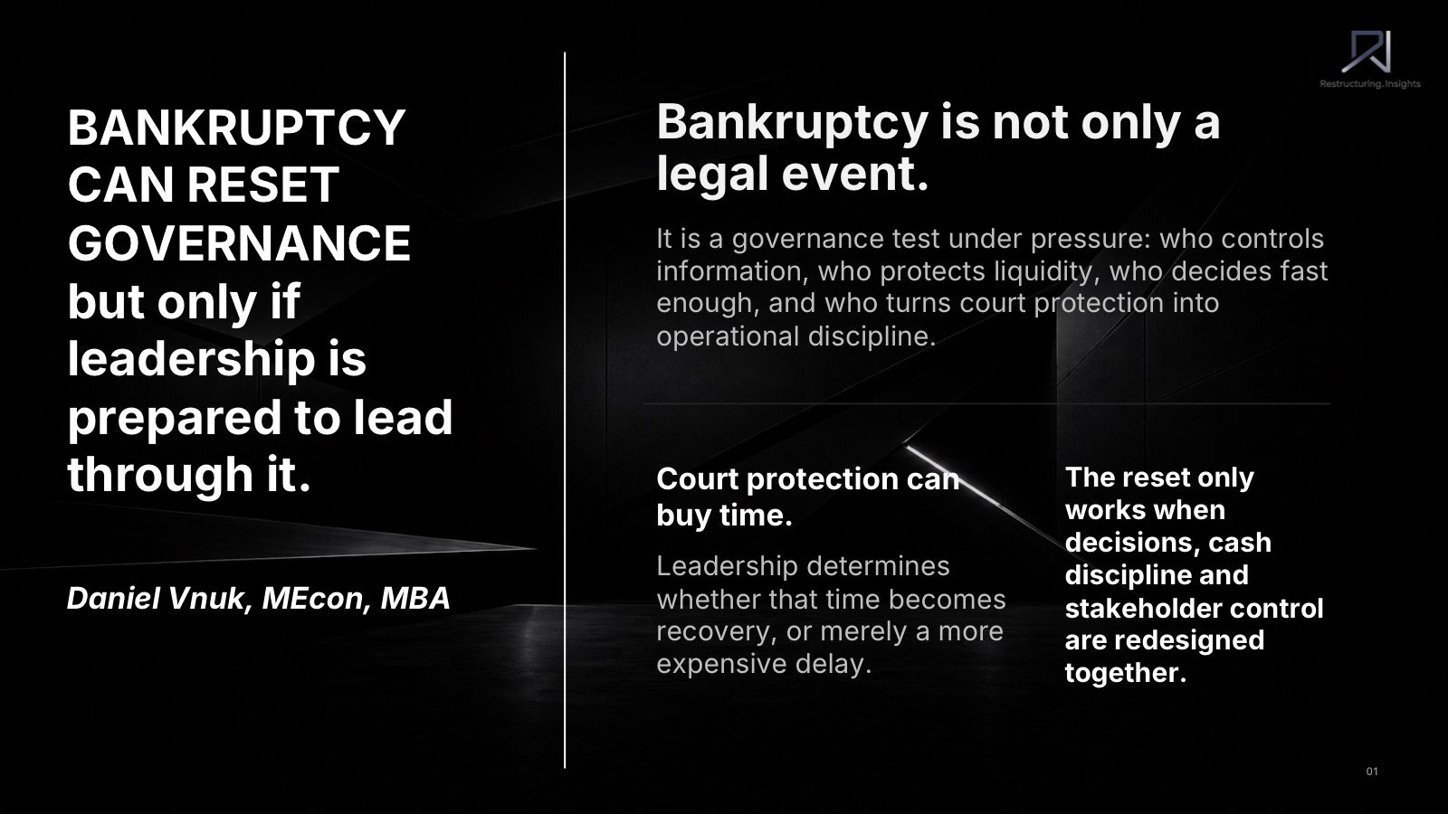 Bankruptcy Can Reset Governance presentation cover